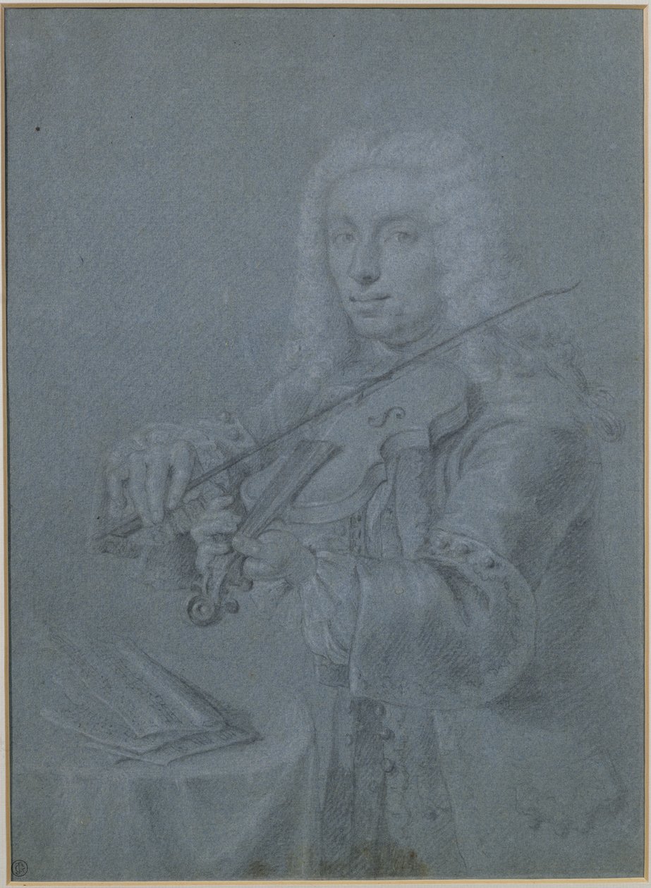 Ritratto di Francesco Veracini (1690-1768), violinista italiano da Franz Ferdinand Richter