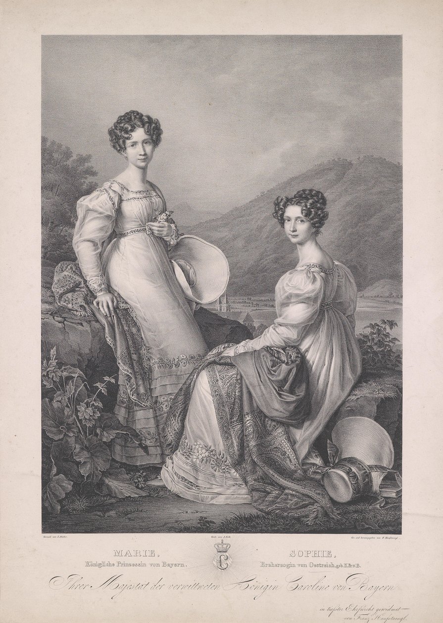 Arciduchessa Sofia con sua sorella Maria, regina di Sassonia da Franz Hanfstaengl