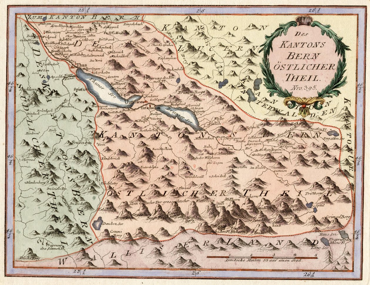 Parte orientale del cantone di Berna. Nro. 395. Incisione, ca. 1 da Franz Johann Joseph von Reilly
