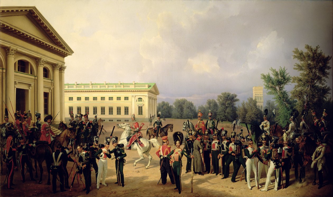 La Guardia Russa a Tsarskoye Selo nel 1832, 1841 da Franz Krüger