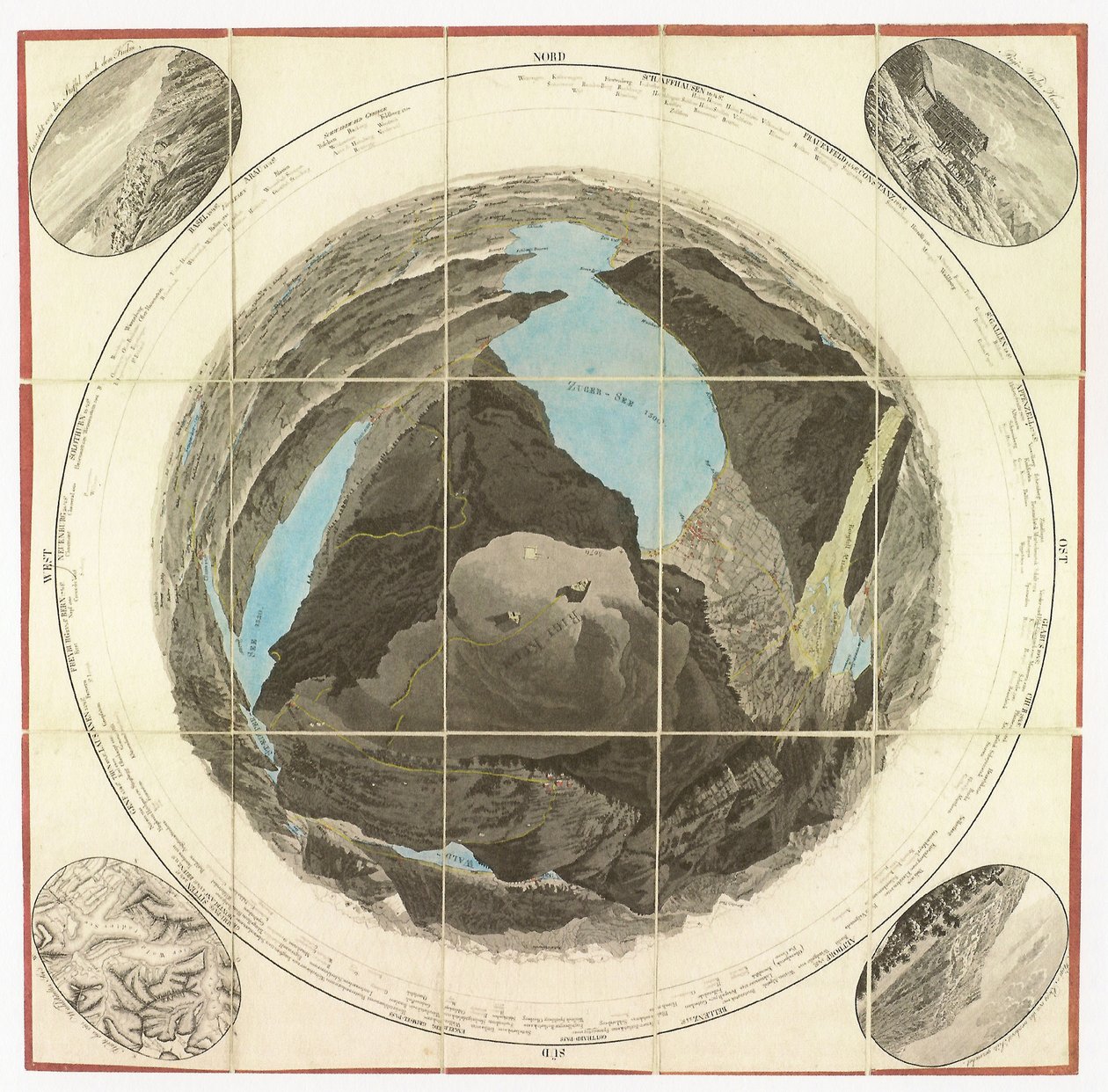 Panorama oder Zirkel-Aussicht vom Rigiberg, 1830 da Franz Ludwig Pfyffer
