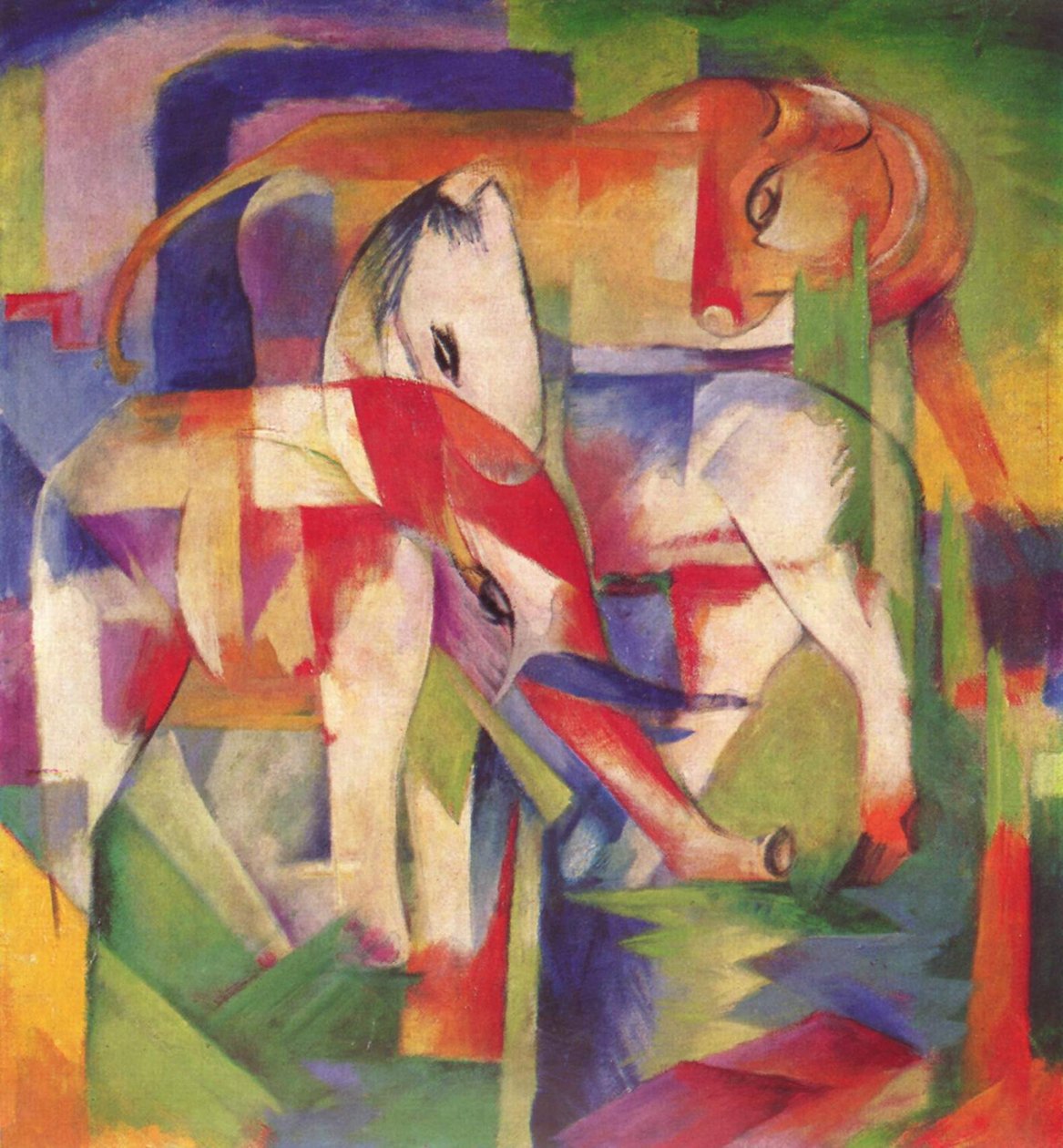 Elefante, cavallo, bovino, inverno da Franz Marc