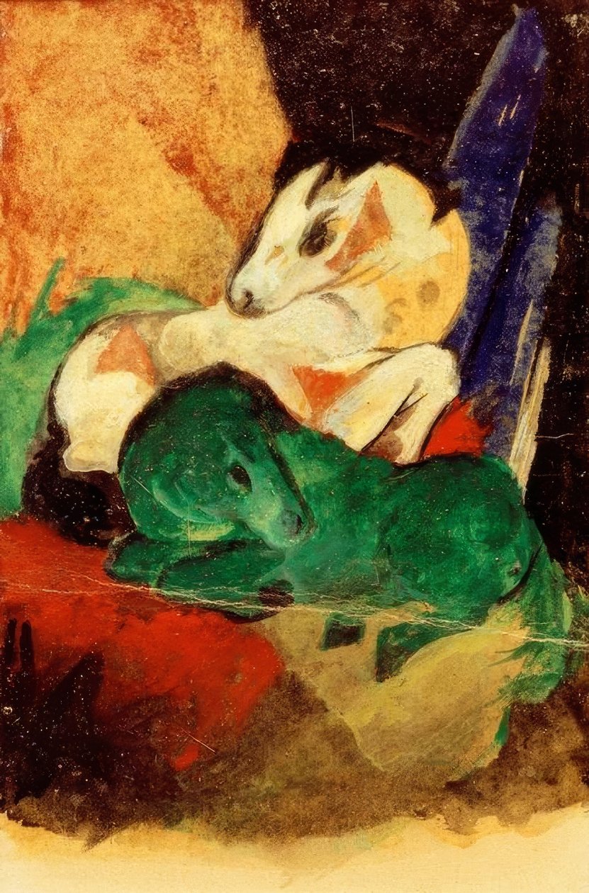 Cavallo verde e bianco da Franz Marc