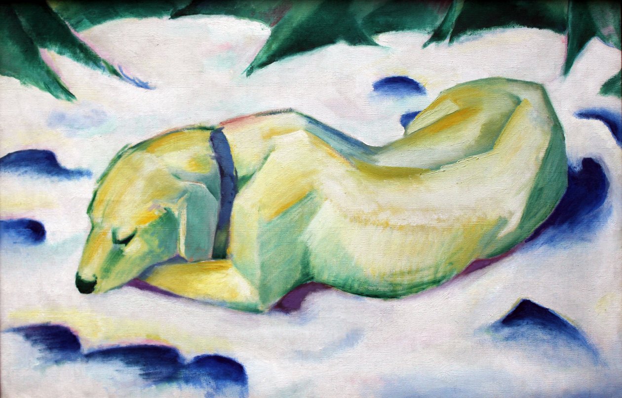 Cane sdraiato nella neve da Franz Marc