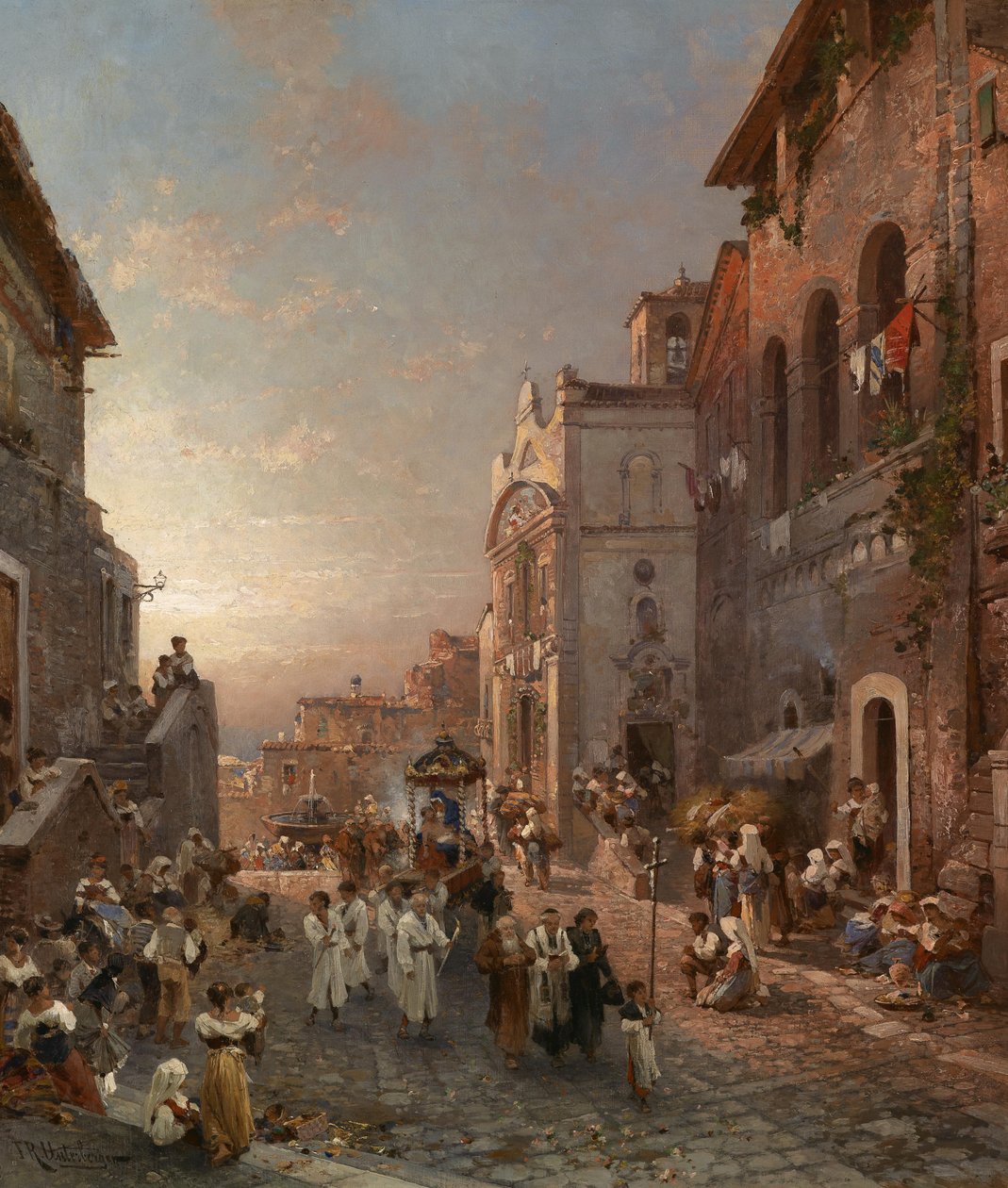 Processione in una città italiana da Franz Richard Unterberger