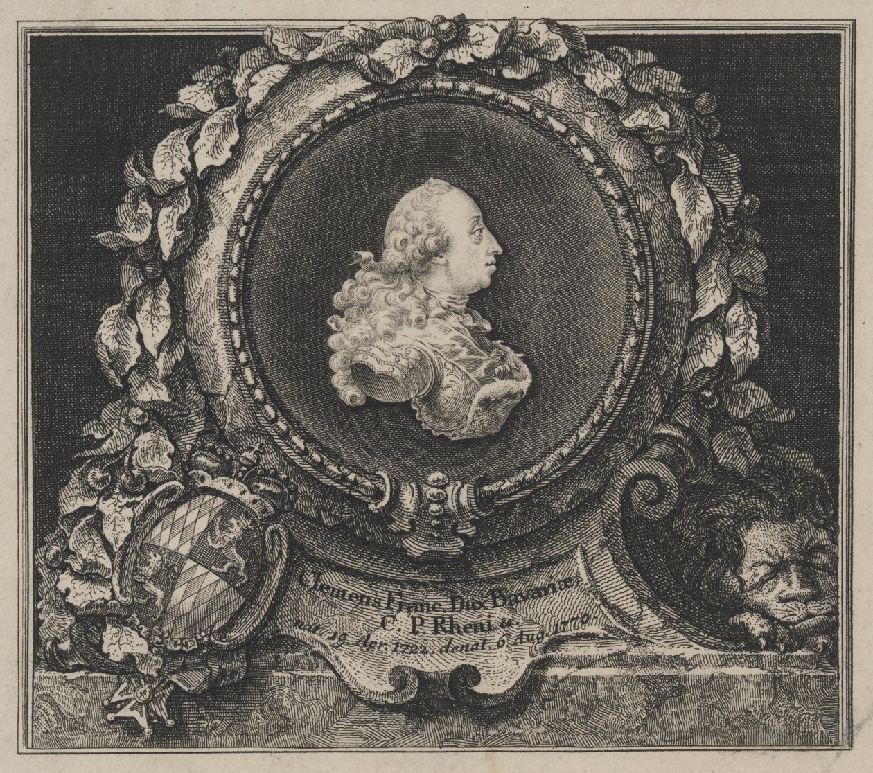 Ritratto del duca Clemente Francesco di Baviera (1722-1770) da Franz Xaver Andreas Jungwierth