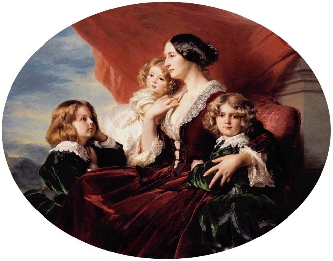 Ritratto di Eliza Krasiska con bambini da Franz Xaver Winterhalter