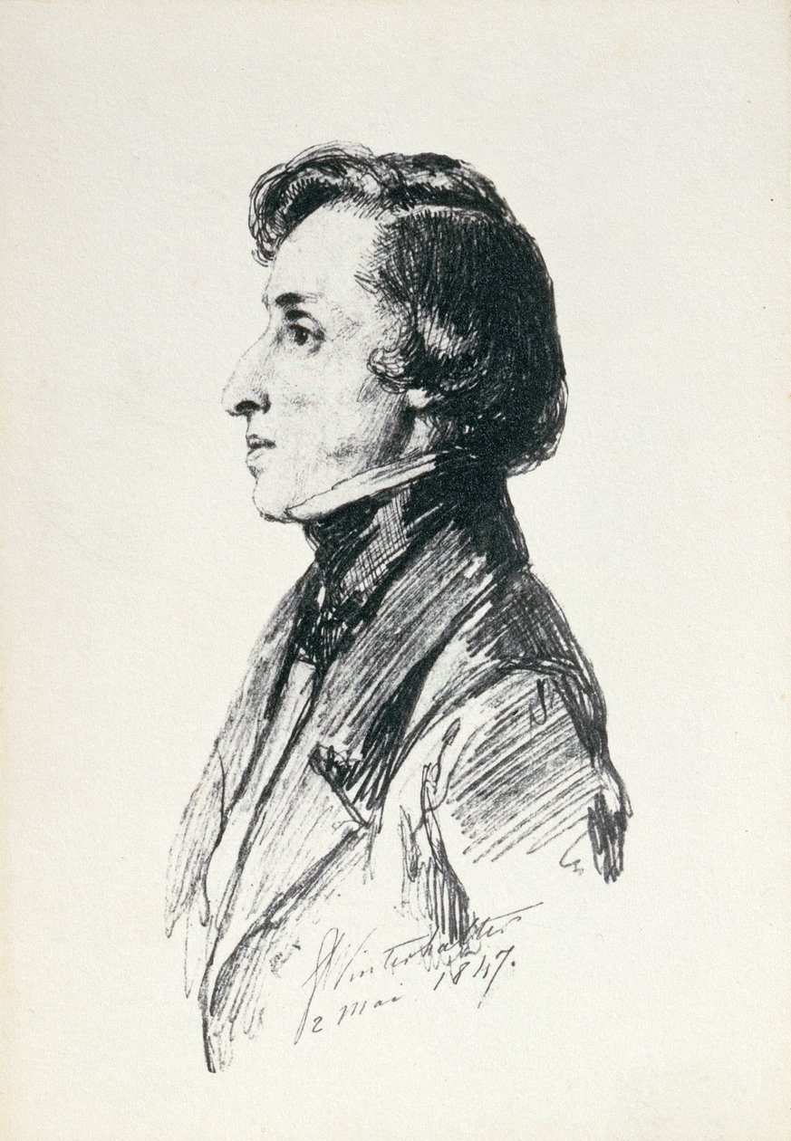 Ritratto di Frederic Chopin (1810-49) 1847 da Franz Xaver Winterhalter