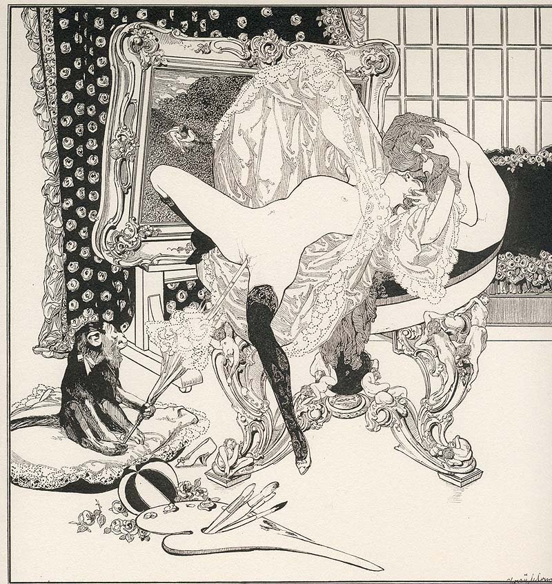 Il tavolo da toilette da Franz von Bayros