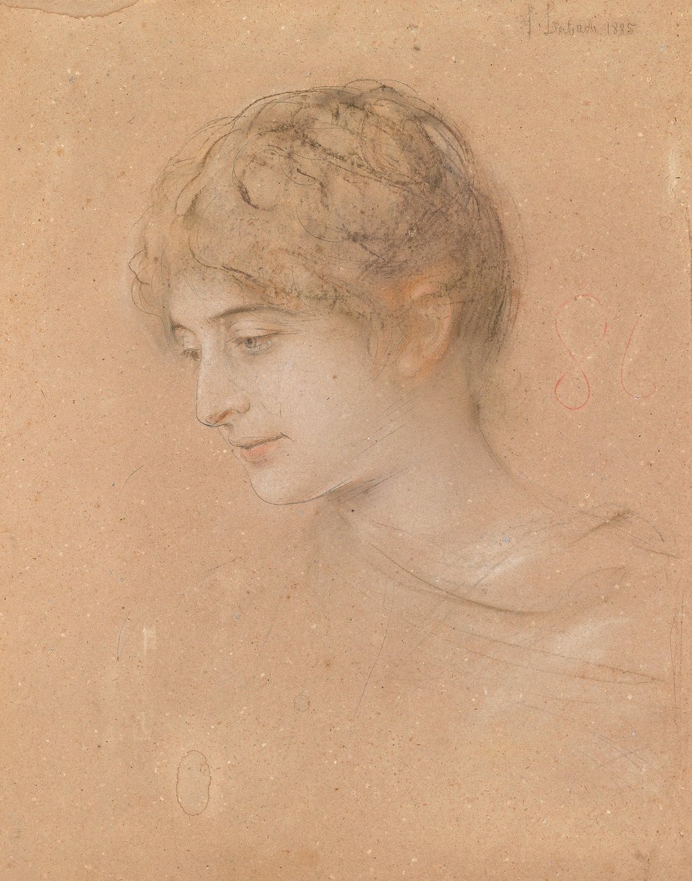 Ritratto di una giovane donna di profilo da Franz Seraph von Lenbach