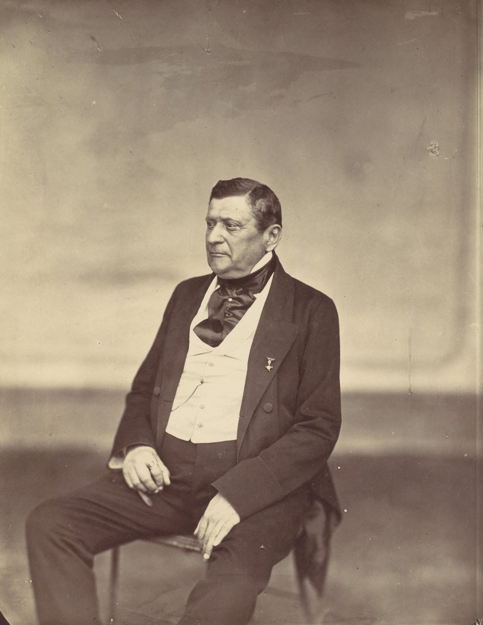 [Uomo seduto in gilet bianco e cappotto scuro], 1850-60 da Franz Antoine