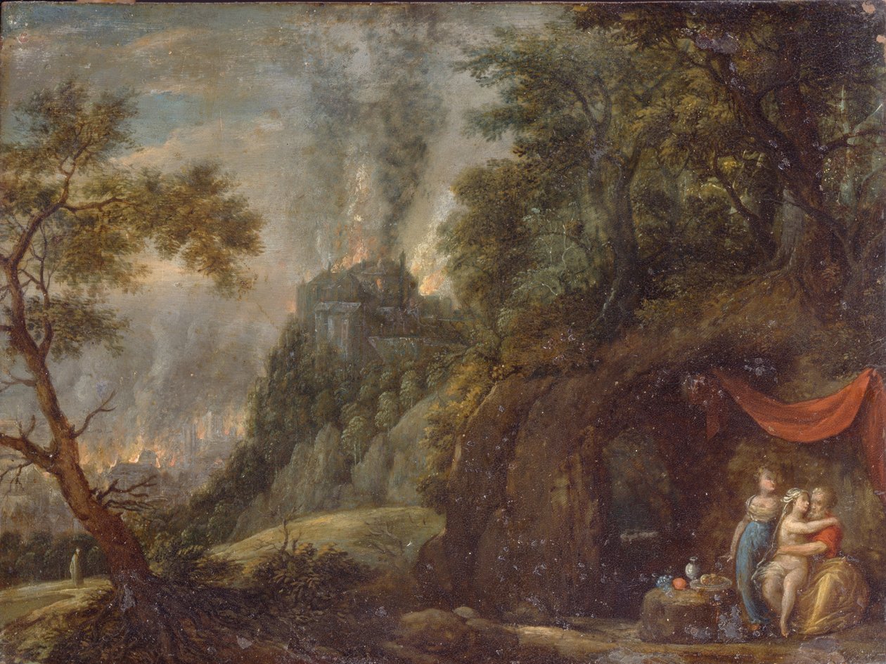 Lot e le sue figlie, 1720s da Franz Anton Hartmann
