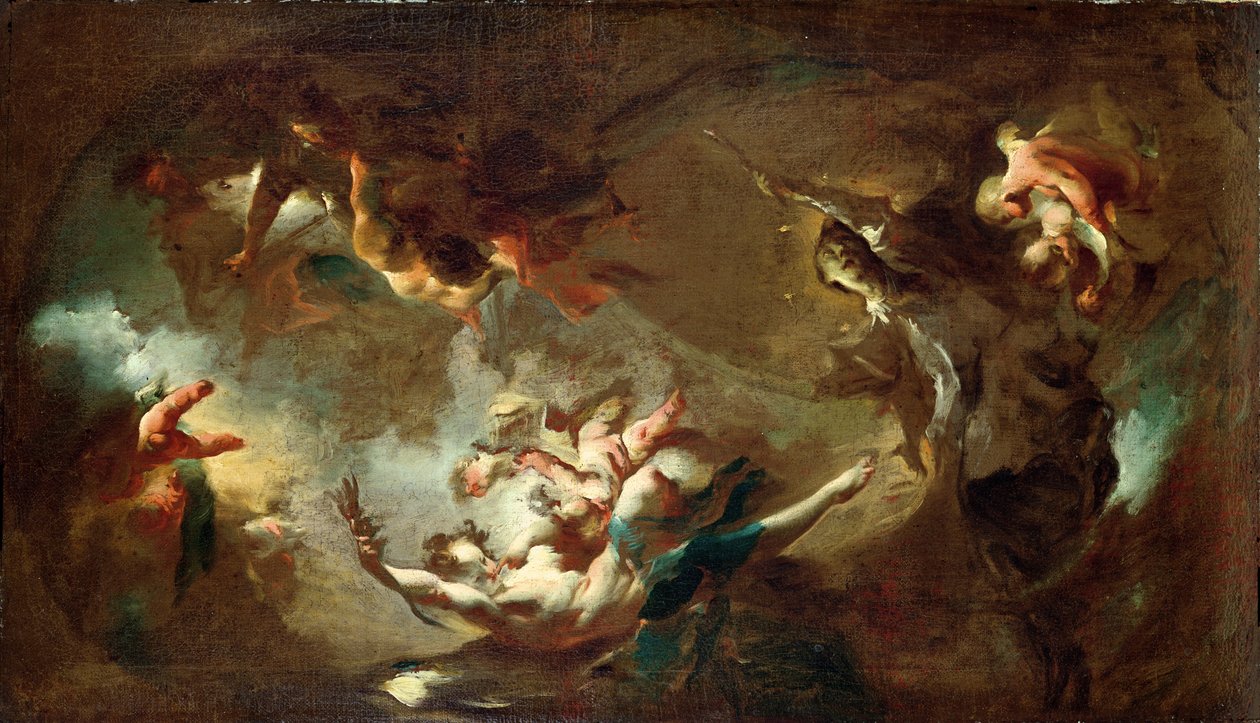 San Giovanni Nepomuceno (d.1393) portato in cielo da Franz Anton Maulbertsch