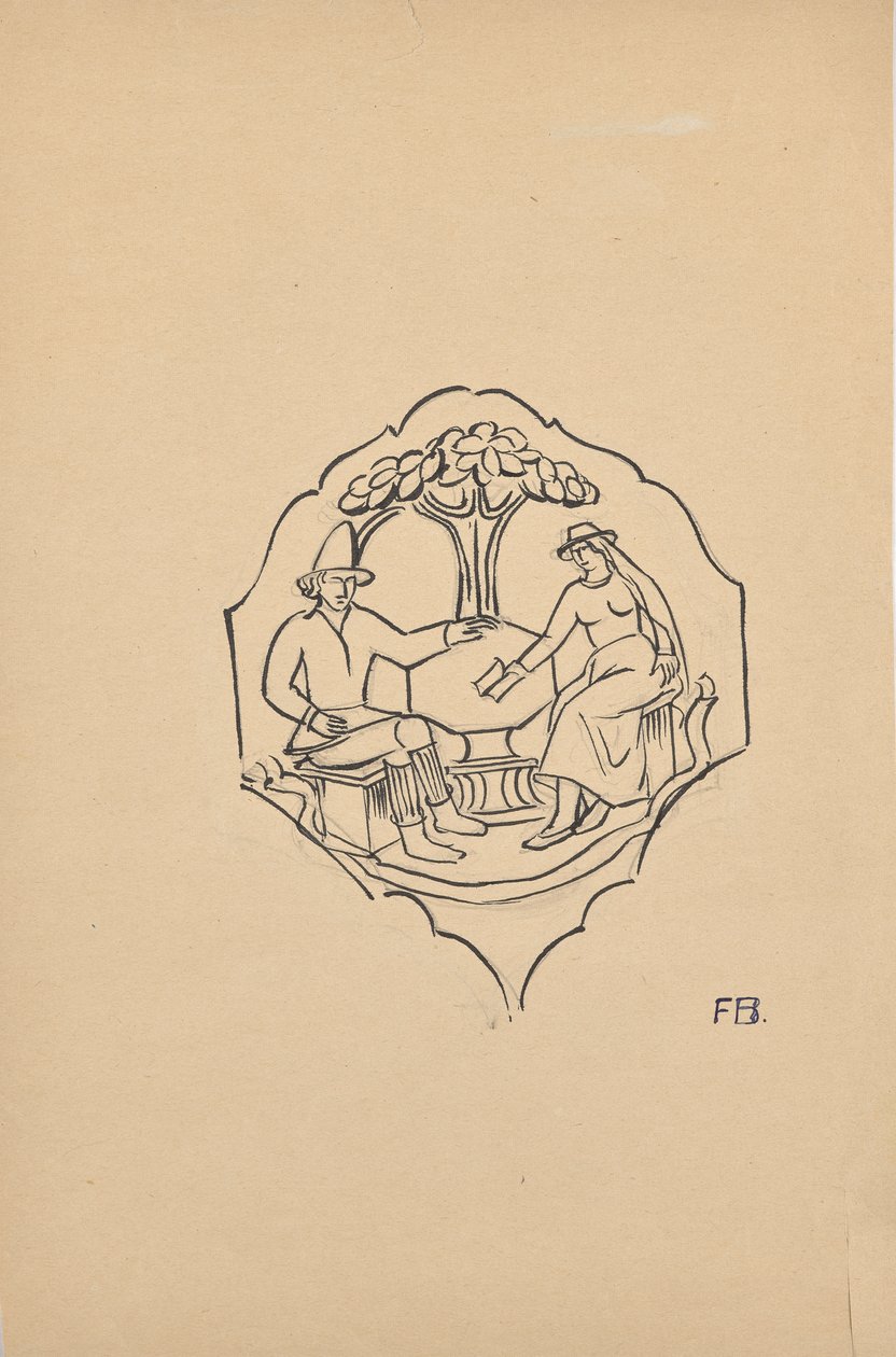 Coppia di contadini (riempimento di un mobile?) da Franz Barwig d. Ä.