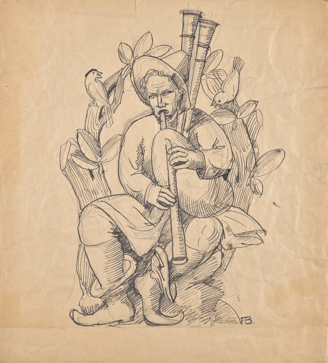 Suonatore di cornamusa da Franz Barwig d. Ä.
