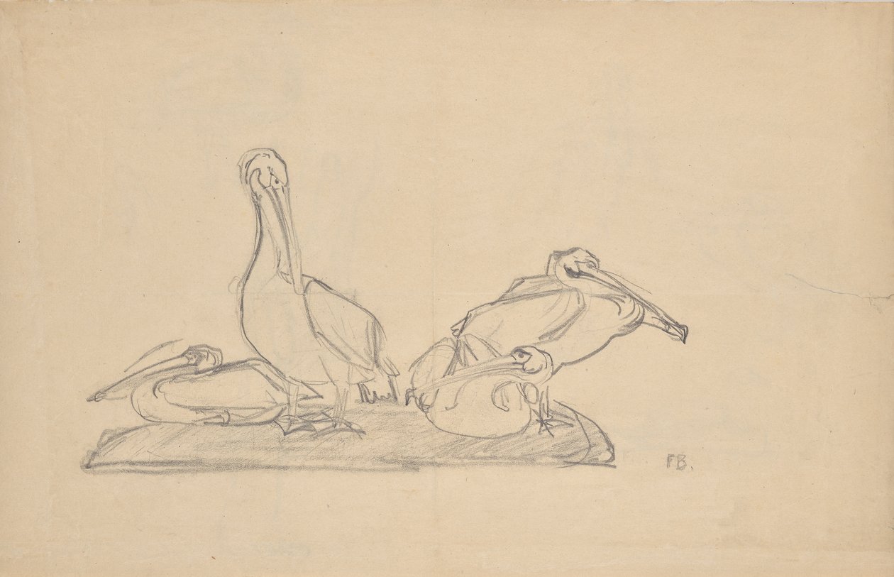 Bozzetto per un gruppo di pellicani da Franz Barwig d. Ä.