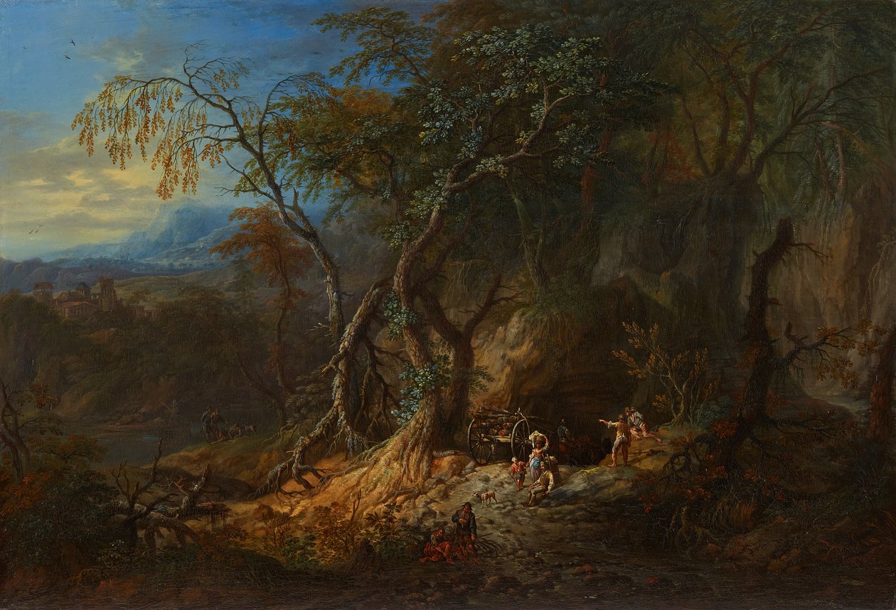 Paesaggio boschivo con vista libera a sinistra da Franz Christoph Janneck