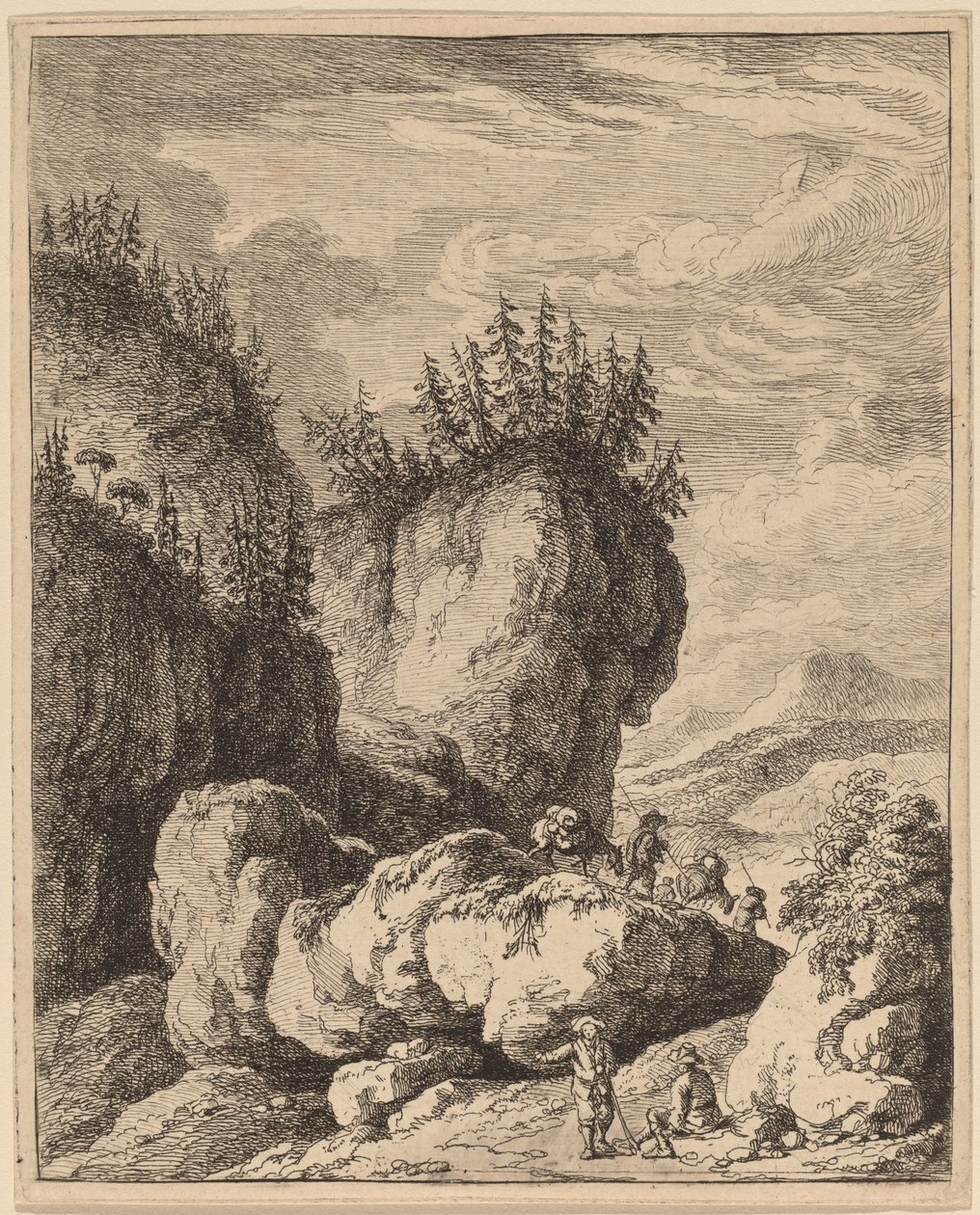 La strada che attraversa il Monte Praco, da Ricci a Genova da Franz Edmund Weirotter