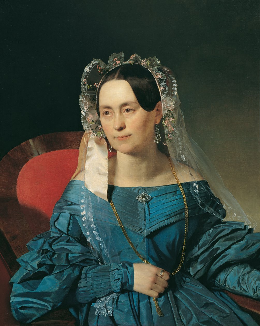 Dama in abito blu da Franz Eybl