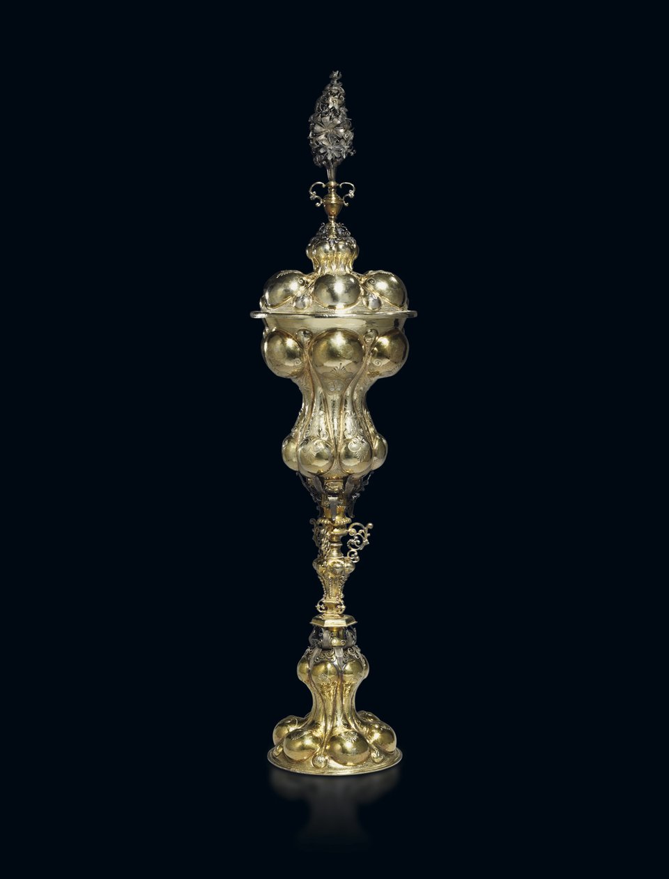 Coppa e coperchio parzialmente dorati, 1609-29 da Franz Fischer