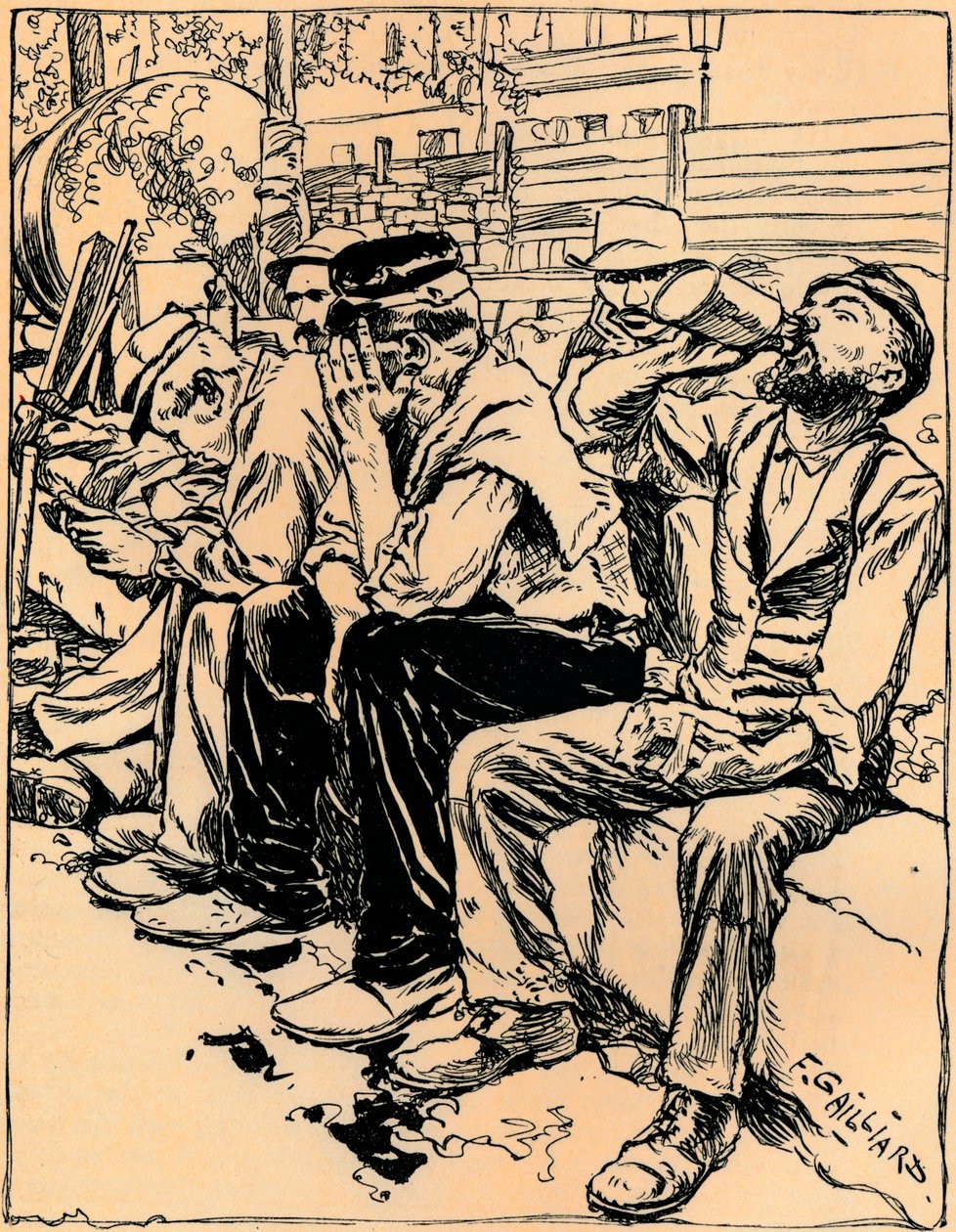 Operai a cena, c1900 da Franz Gailliard