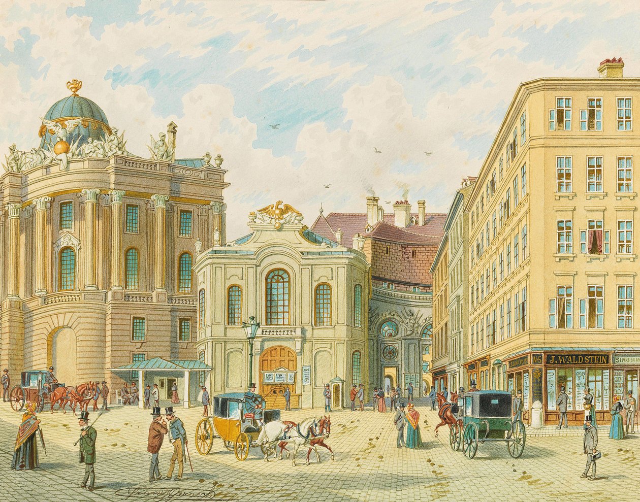Il vecchio Burgtheater a Vienna da Franz Gerasch