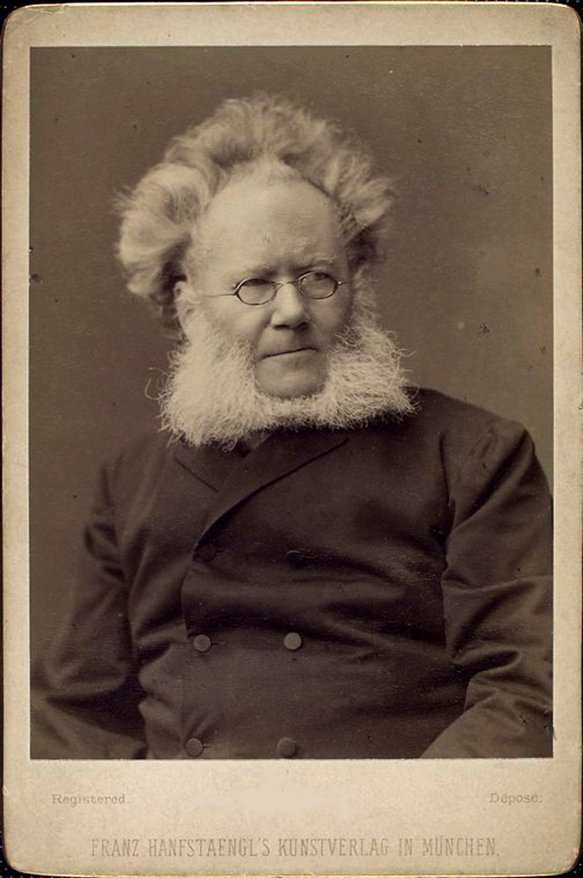 Henrik Ibsen, drammaturgo e poeta norvegese, fine XIX o inizio XX secolo da Franz Hanfstaengl