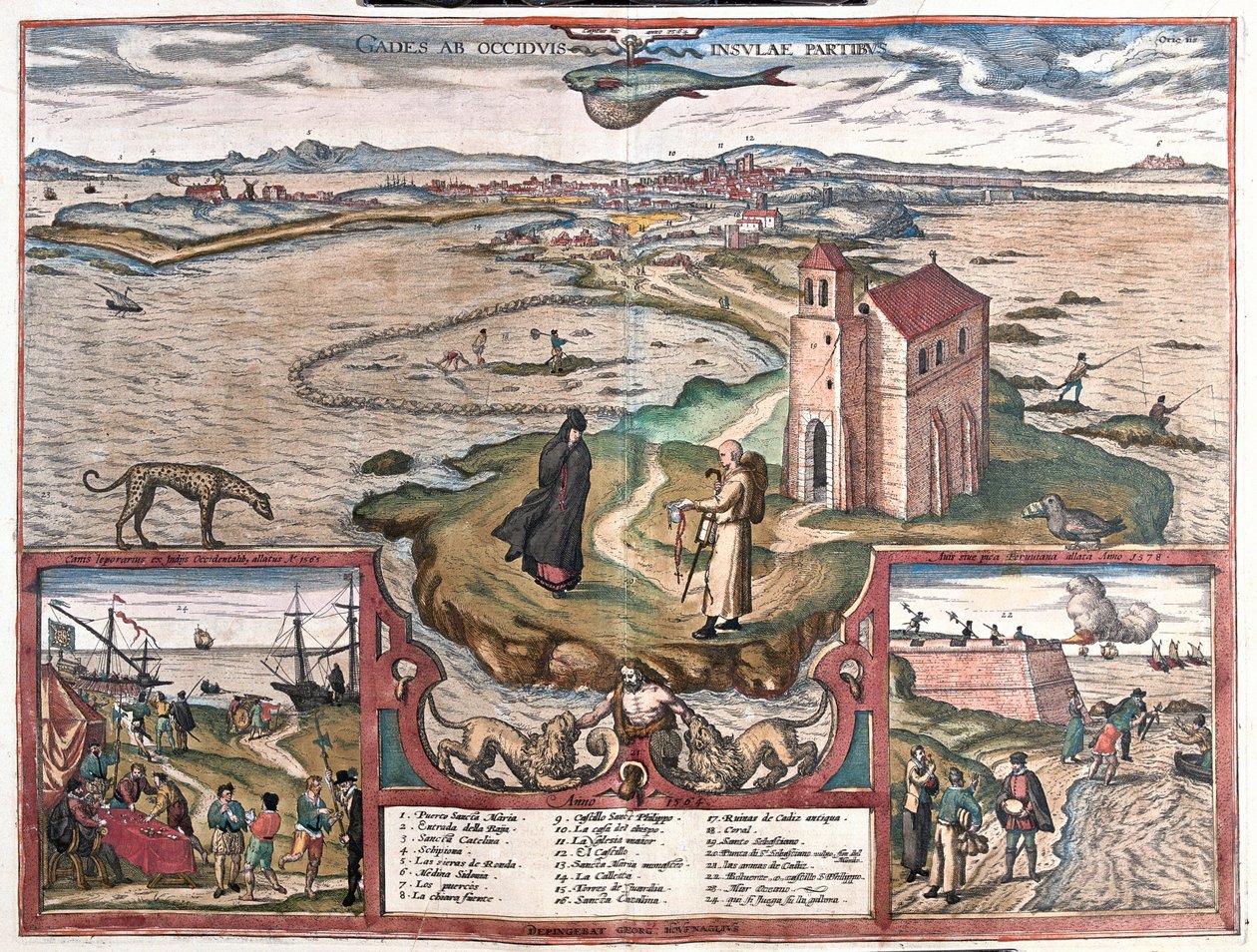 Baia di Cadice, Spagna da Franz Hogenberg