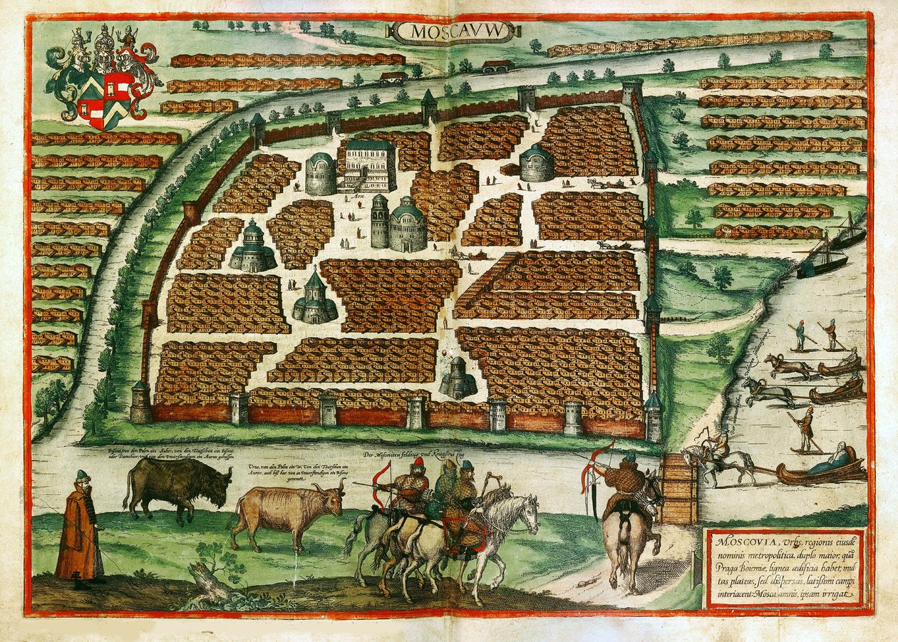 Mappa di Mosca da Franz Hogenberg
