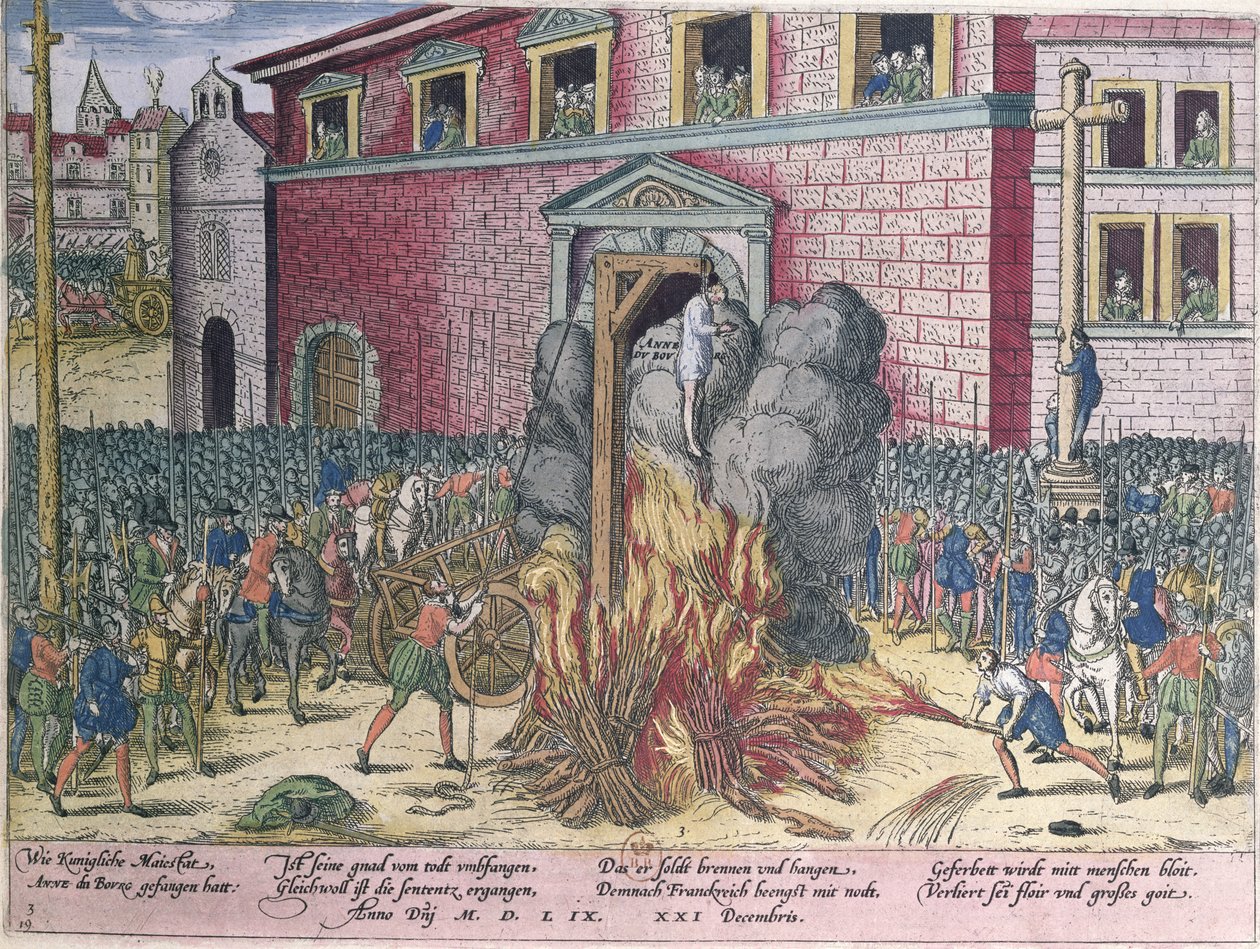 Impiccagione di Anne du Bourg (1521-59) Place de Grève, 23 dicembre 1559 da Franz Hogenberg