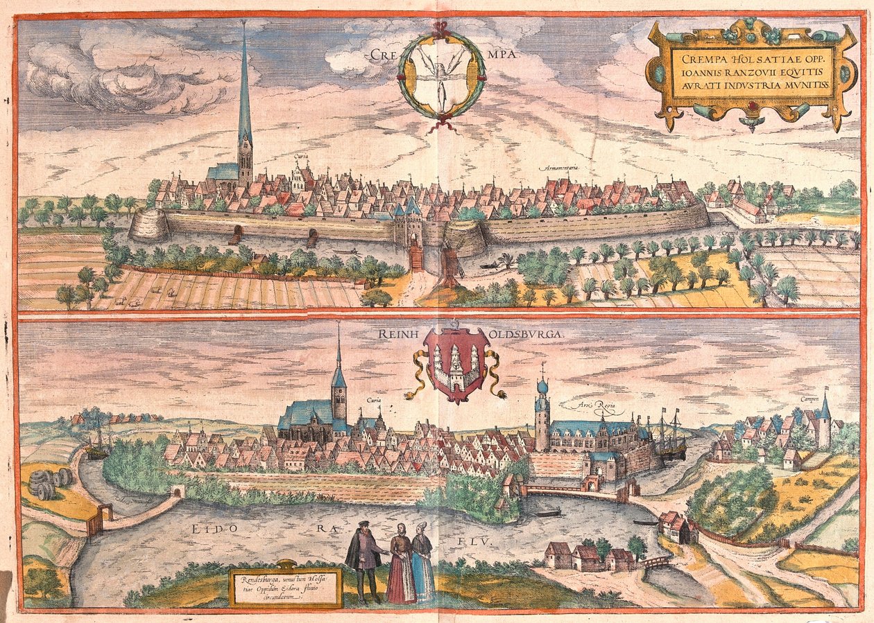 Krempe e Rendsburg, Germania (incisione) da Franz Hogenberg