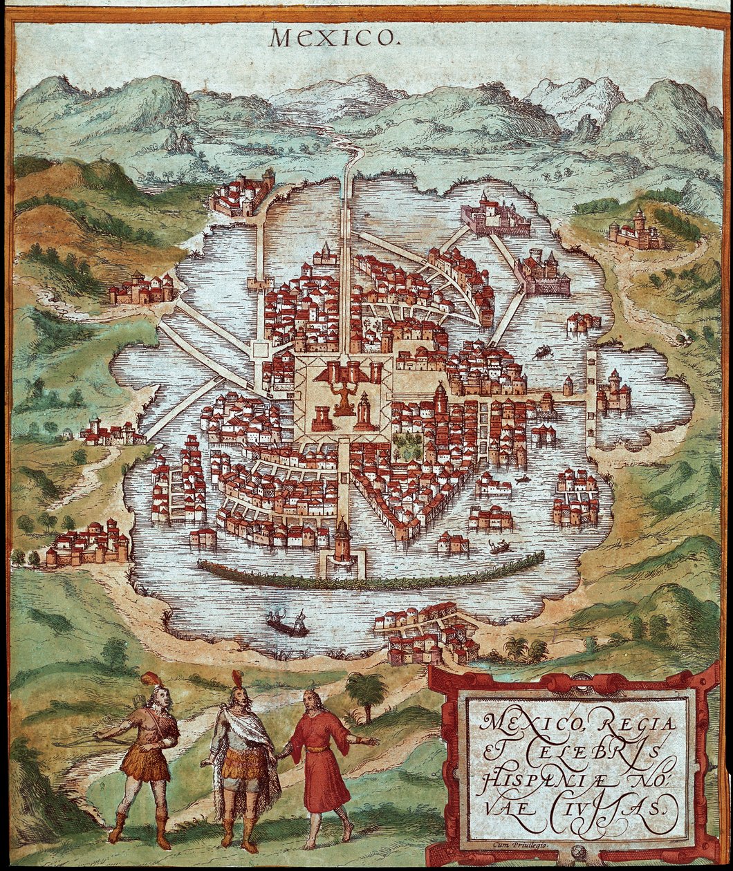 Mappa del Messico (incisione) da Franz Hogenberg