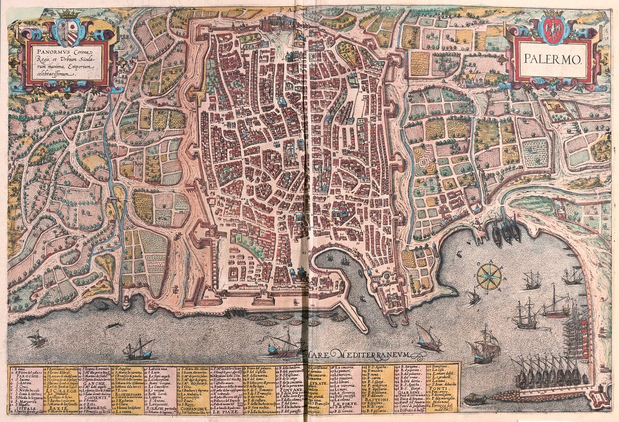 Palermo, Italia (incisione) da Franz Hogenberg