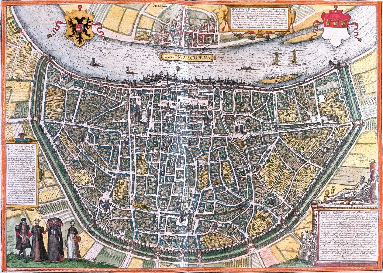 Piano di Colonia (Colonia Agrippa), Germania da Franz Hogenberg