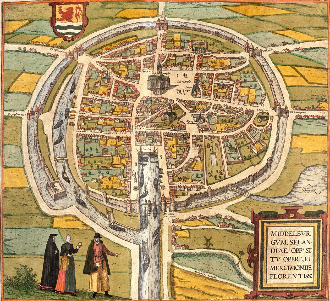 Piano di Middelburg, Paesi Bassi da Franz Hogenberg
