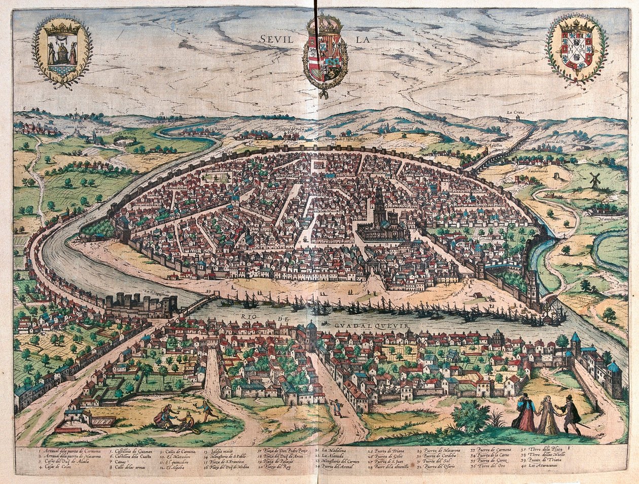 Siviglia, Spagna (incisione) da Franz Hogenberg