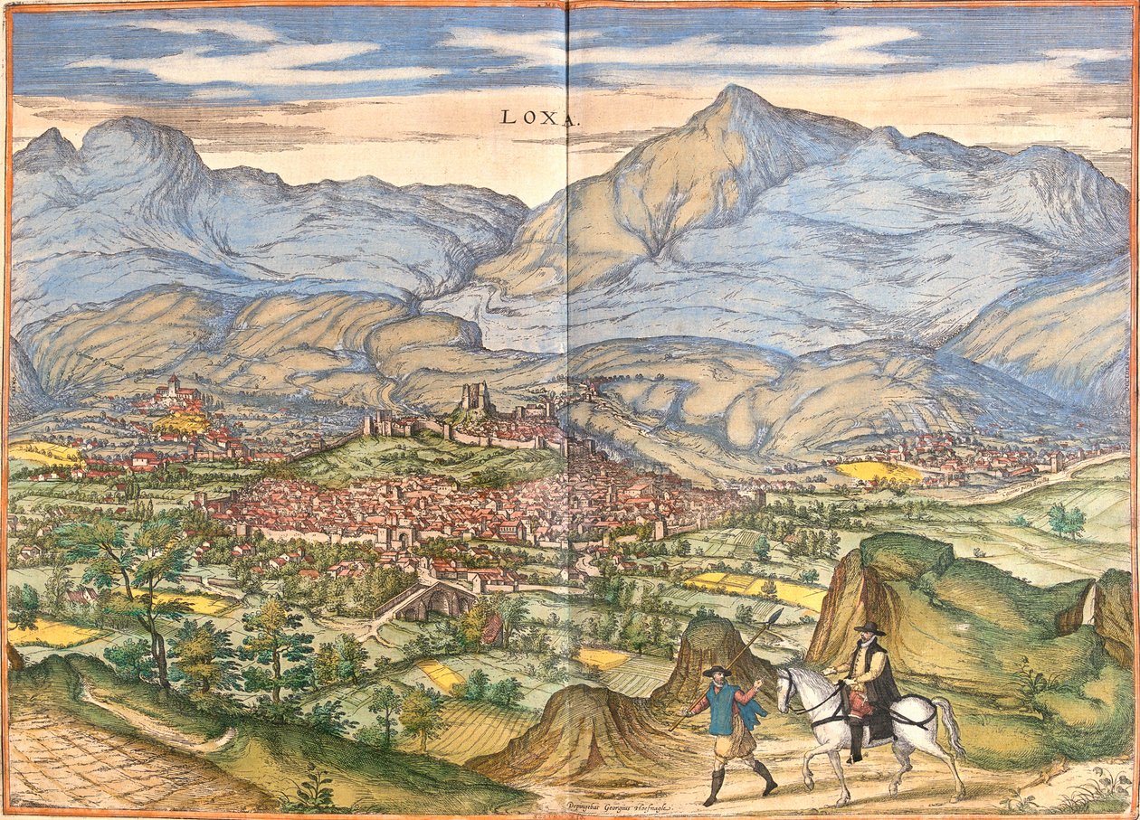 Vista di Loja, Spagna da Franz Hogenberg