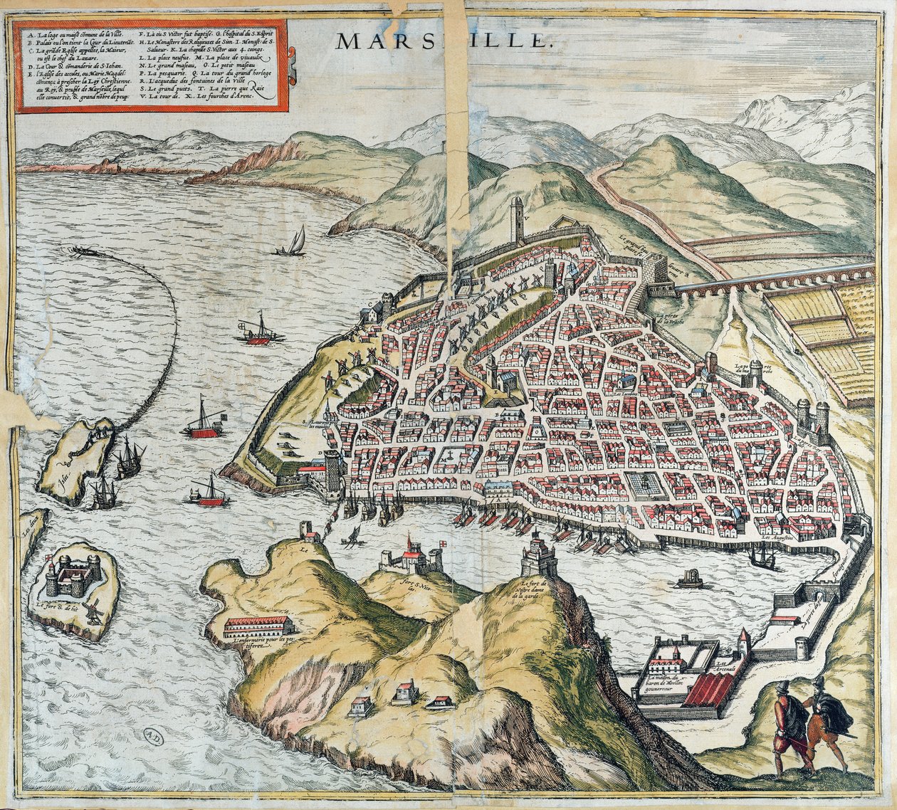Veduta di Marsiglia nel XVI secolo, con l