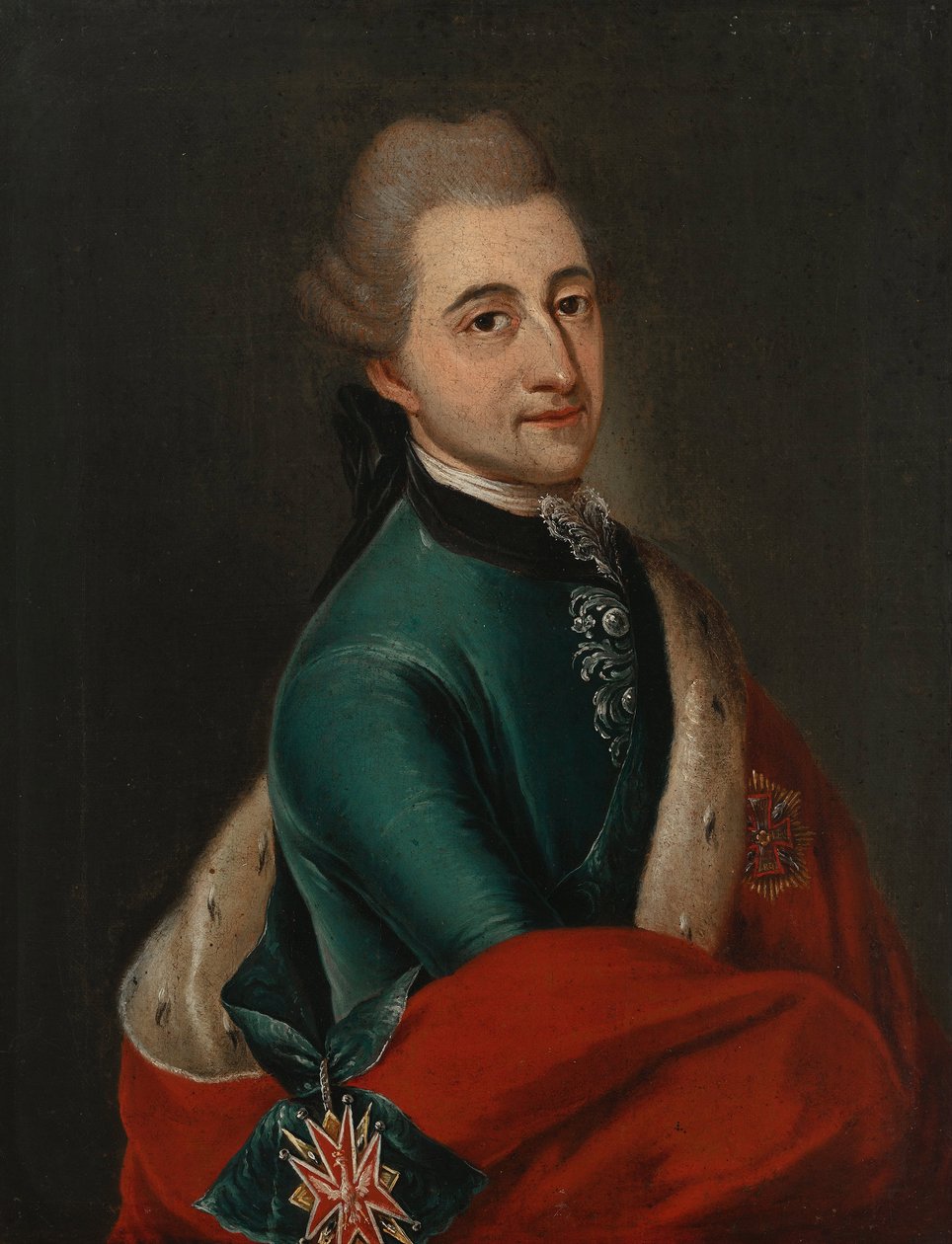 Ritratto di Stanislao II Augusto Poniatowski, Re e Granduca del Commonwealth Polacco-Lituano da Franz Ignaz Molitor