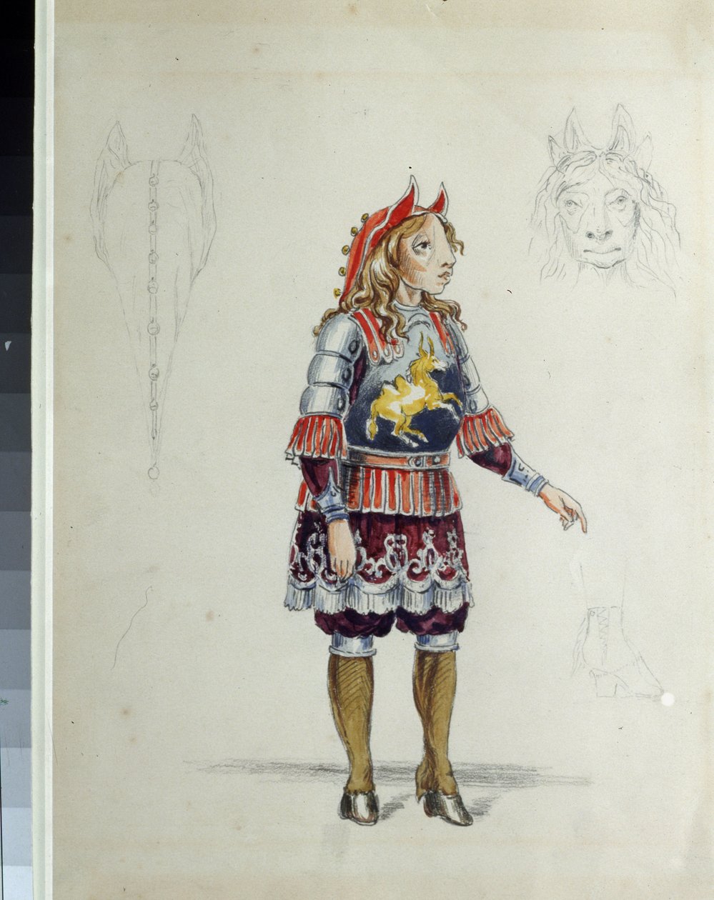 Progetto di costume per il balletto "Il piccolo cavallo gobbo" di C. Pugni da Franz Iosifovich Nordmark