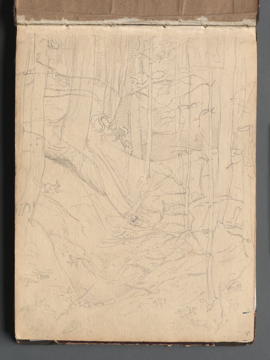 Album con vedute di Roma e dintorni, studi di paesaggio, pagina 01a: Paesaggio romano da Franz Johann Heinrich Nadorp