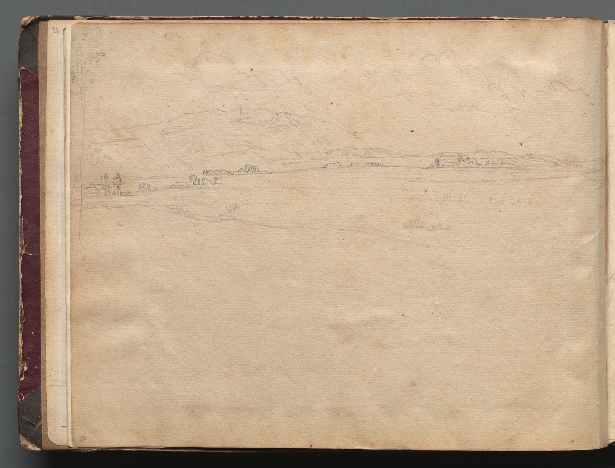 Album con Vedute di Roma e Dintorni, Studi di Paesaggio, pagina 03b: Paesaggio Panoramico Romano da Franz Johann Heinrich Nadorp
