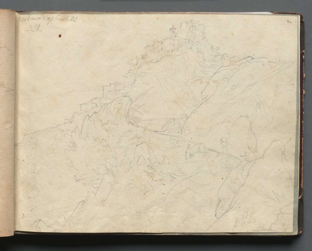 Album con vedute di Roma e dintorni, studi paesaggistici, pagina 04a: Cervera da Franz Johann Heinrich Nadorp