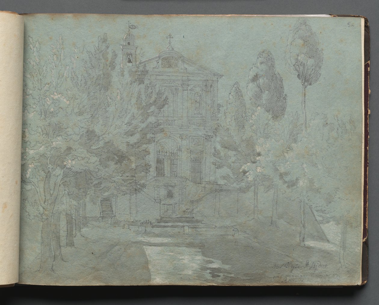 Album con vedute di Roma e dintorni, studi di paesaggio, pagina 05a: San Isidoro da Franz Johann Heinrich Nadorp