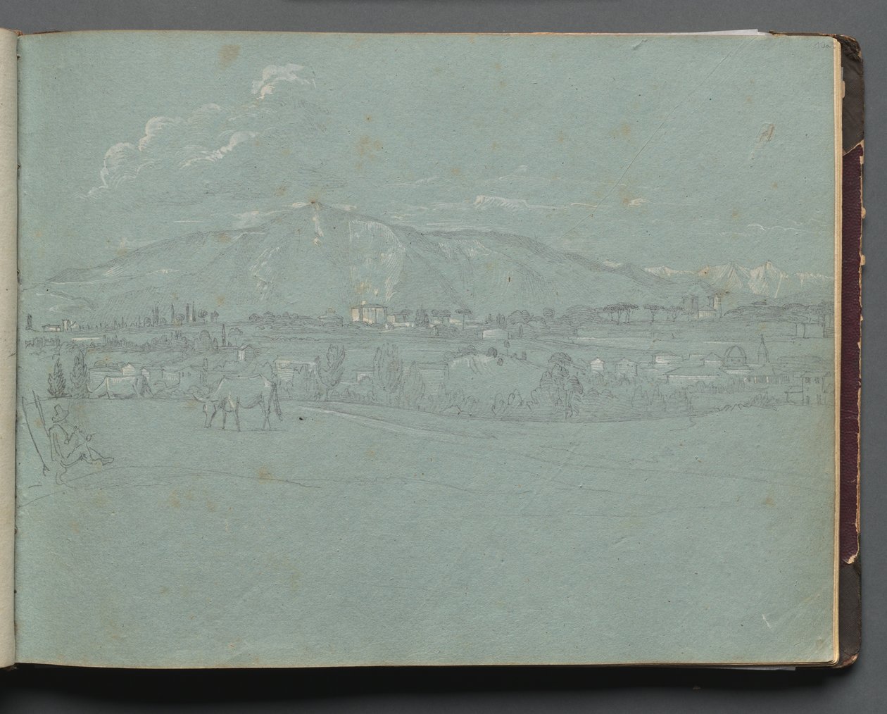 Album con vedute di Roma e dintorni, studi di paesaggio, pagina 10a: Paesaggio romano da Franz Johann Heinrich Nadorp