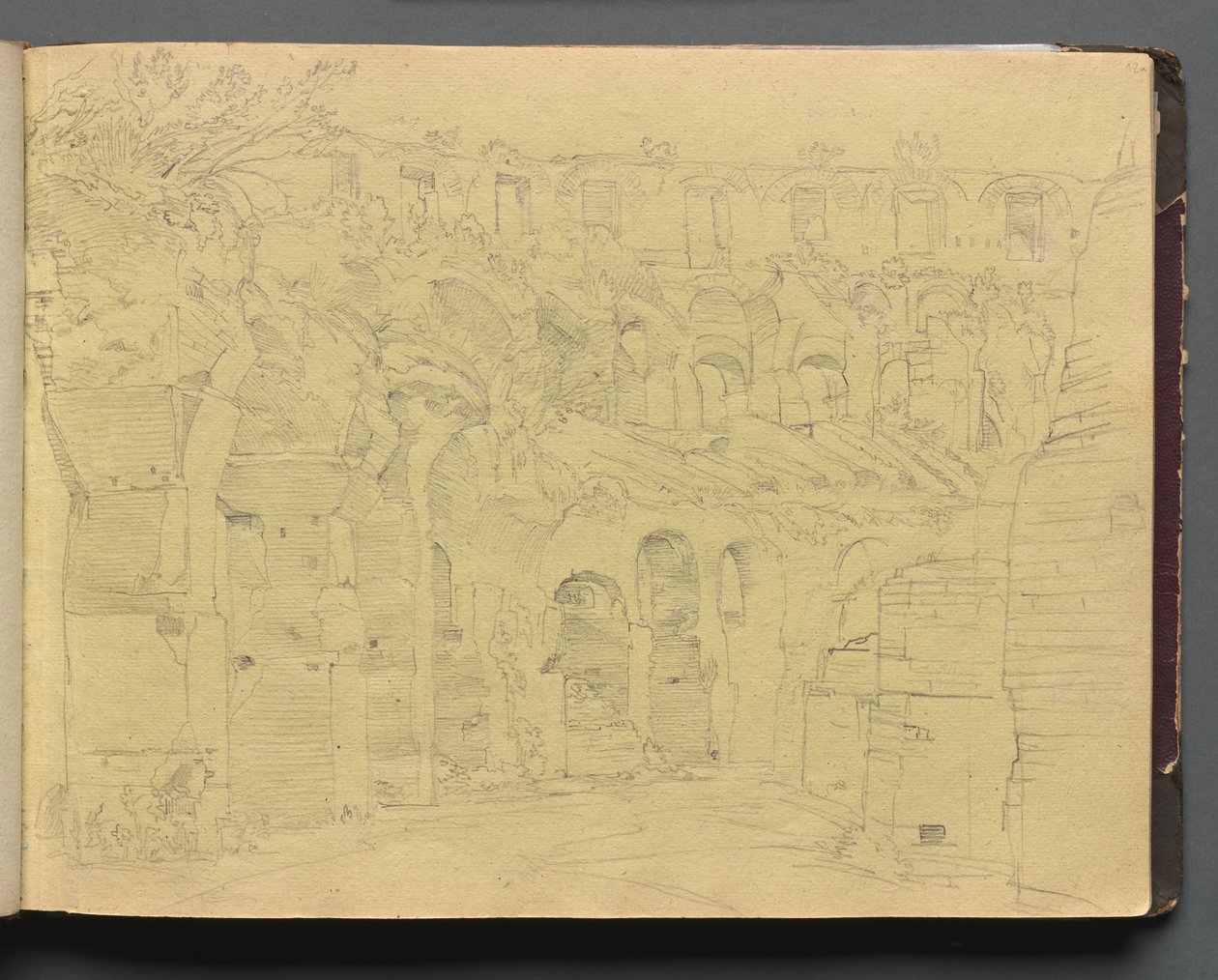 Album con vedute di Roma e dintorni, studi di paesaggio, pagina 12a: Rovine romane da Franz Johann Heinrich Nadorp