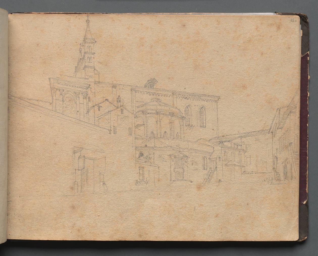 Album con Vedute di Roma e Dintorni, Studi di Paesaggio, pagina 26a: Veduta Architettonica Romana da Franz Johann Heinrich Nadorp