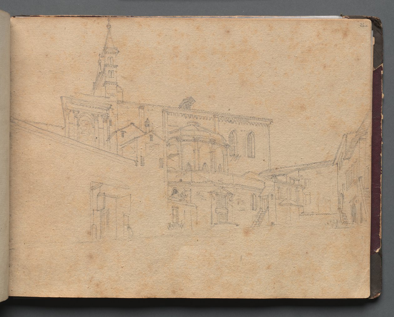 Album con Vedute di Roma e Dintorni, Studi di Paesaggio, pagina 26a: Veduta Architettonica Romana da Franz Johann Heinrich Nadorp