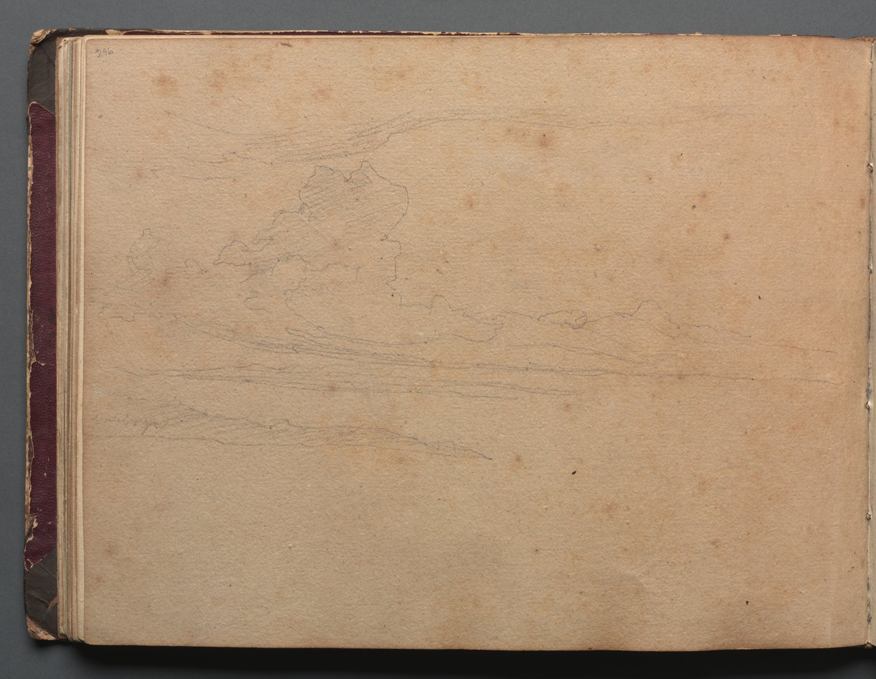 Album con vedute di Roma e dintorni, studi di paesaggio, pagina 29b: Studio di paesaggio da Franz Johann Heinrich Nadorp