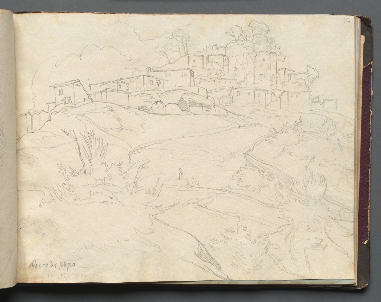 Album con vedute di Roma e dintorni, studi di paesaggio, pagina 35a: Rocca di Papa da Franz Johann Heinrich Nadorp